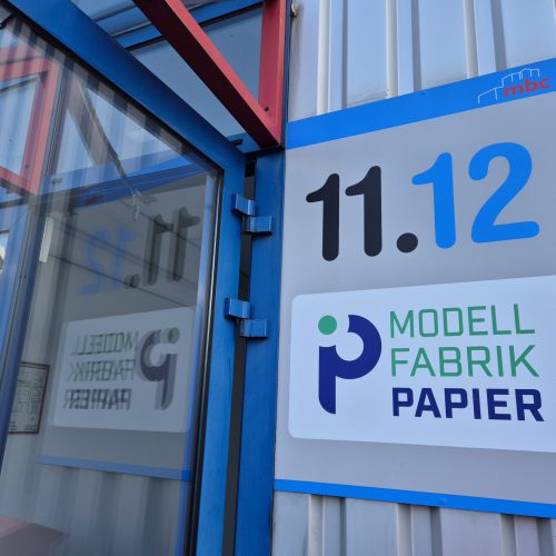 Zweiter Interimsstandort der Modellfabrik Papier.